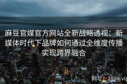 麻豆官媒官方网站全新战略透视：新媒体时代下品牌如何通过全维度传播实现跨界融合
