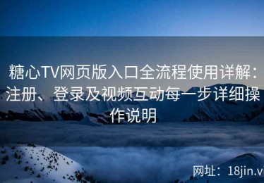 糖心TV网页版入口全流程使用详解：注册、登录及视频互动每一步详细操作说明