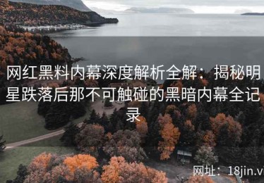 网红黑料内幕深度解析全解：揭秘明星跌落后那不可触碰的黑暗内幕全记录