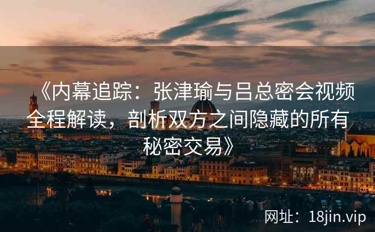 《内幕追踪：张津瑜与吕总密会视频全程解读，剖析双方之间隐藏的所有秘密交易》